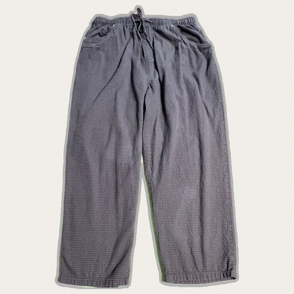 DressBarn casual seersucker cropped ankle pant drawstring elastic waist neutral